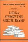 Biblioteczka Opracowań Liryka starożytnej Grecji i Rzymu - Danuta Polańczyk