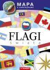 Mapa z naklejkami. Flagi świata